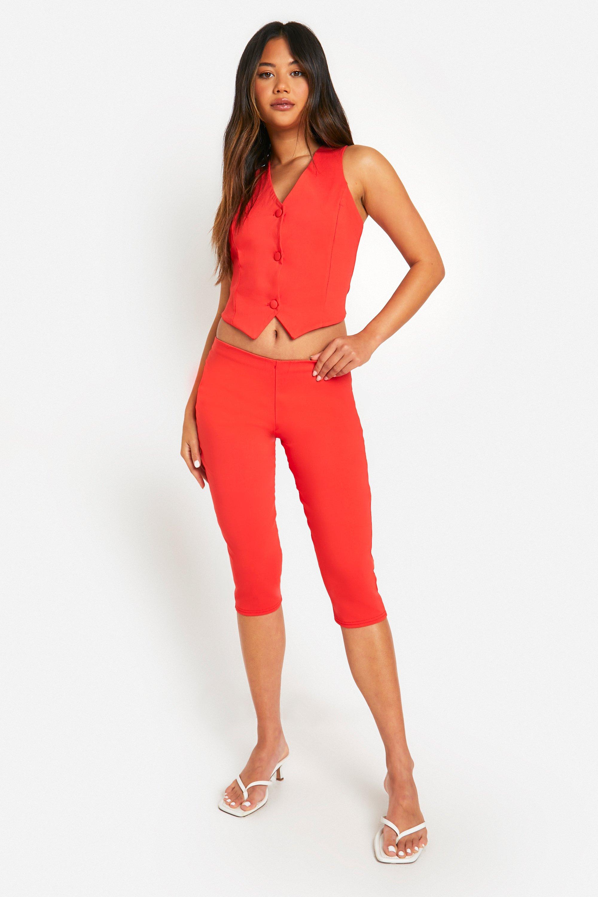 Super Stretch Waistcoat Capri Pants boohoo UK